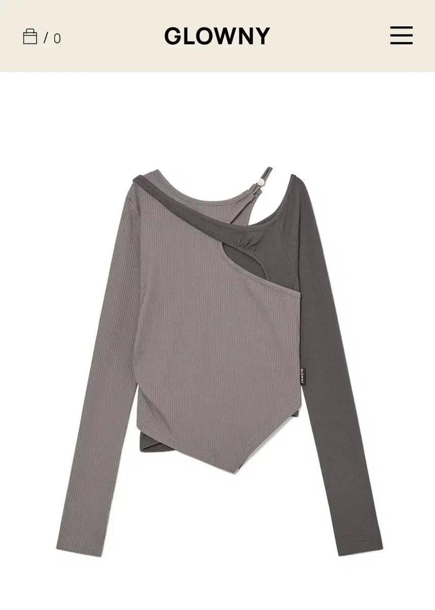 글로니 탑 MILLER CUT OUT LONG SLEEVE (GRAY)